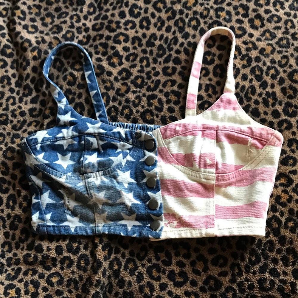 USA American Flag Crop Top - Dainty Hooligan